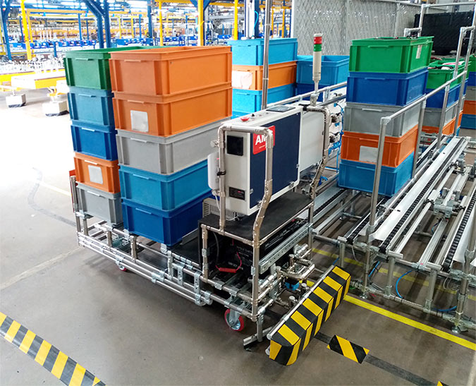 lean process agv racking